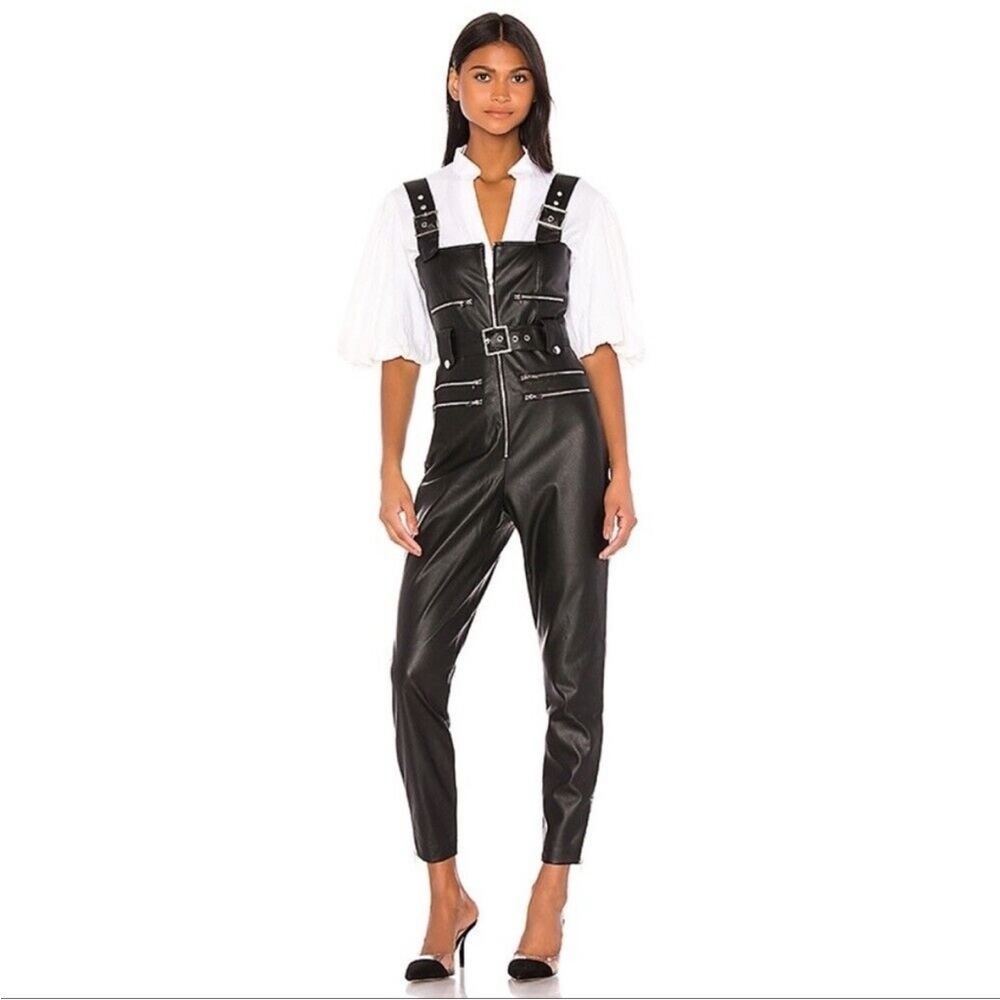NWOT - never worn size small black moto weworewhat overalls jumpsuit